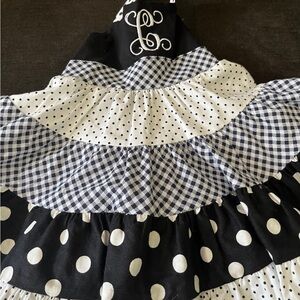Charming Black and White Polka Dot Kids Dress